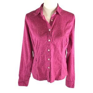 Merrell Floral Print Button Down Long Sleeve Shirt Size M Womens Pink Outdoor